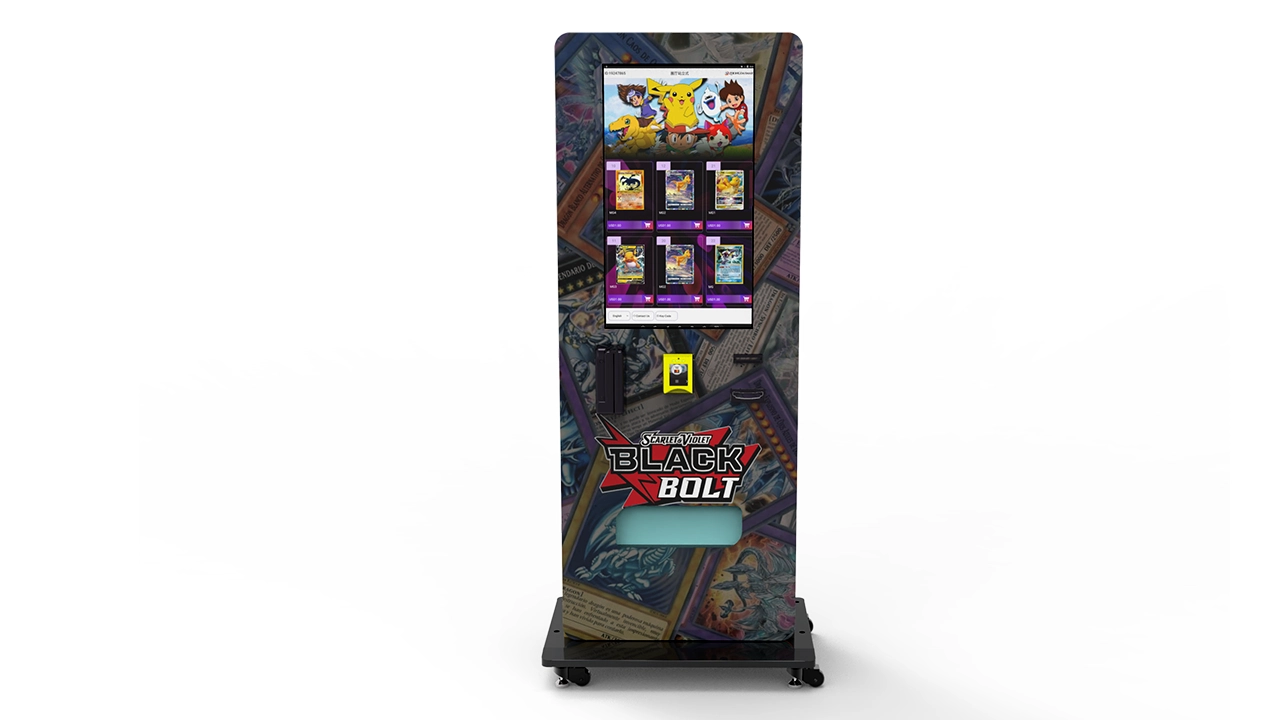 Trading card vending machine with multiple product selections