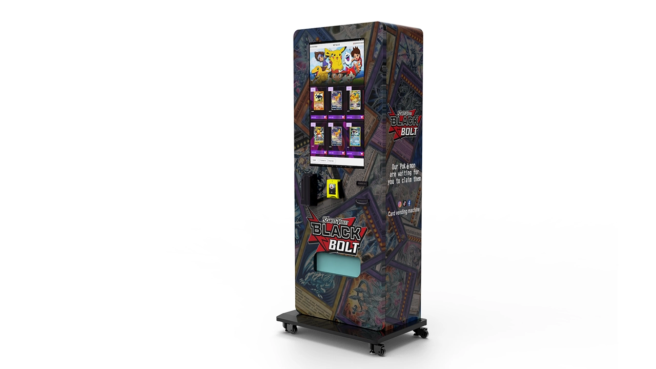 Automated trading card retail machine with digital vending interface