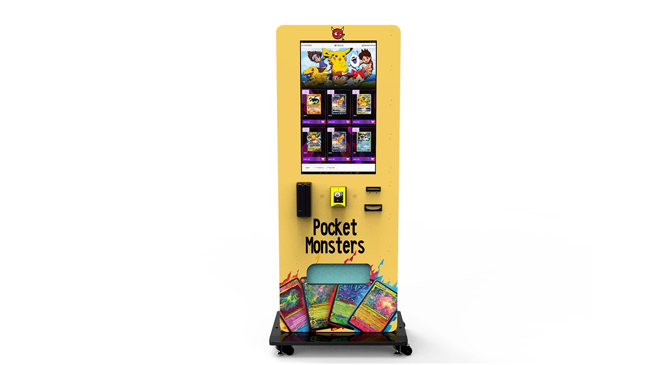 Custom trading card vending machine for sports cards and collectible products